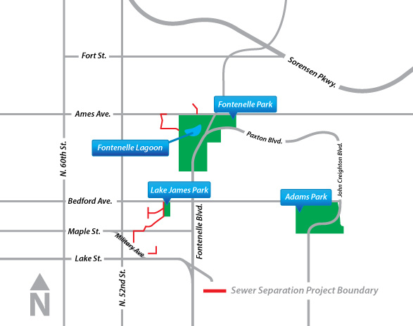 Project Map: Lake James to Fontenelle Sewer Separation