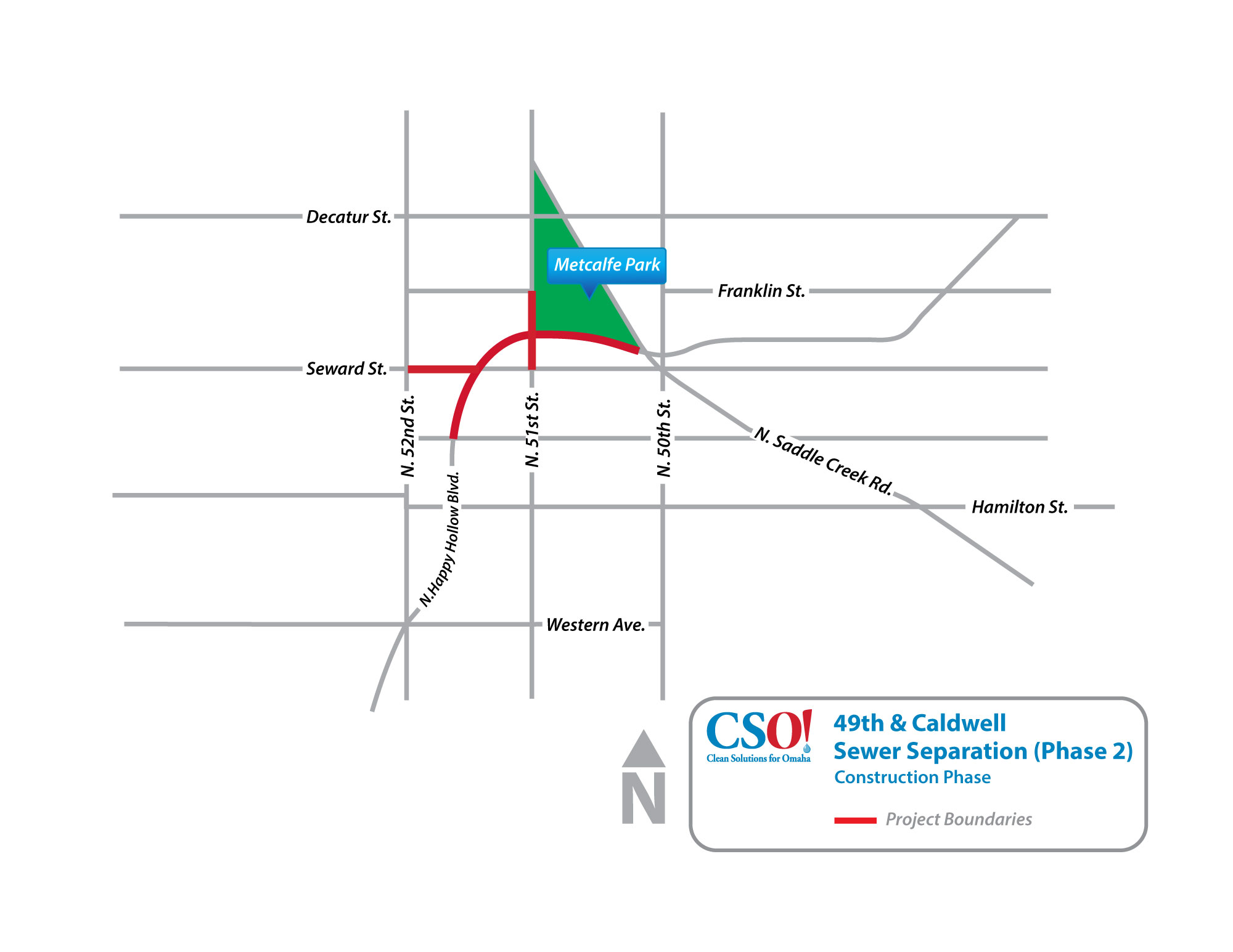 Project Map: 49th Street & Caldwell Street Sewer Separation, Phase 2