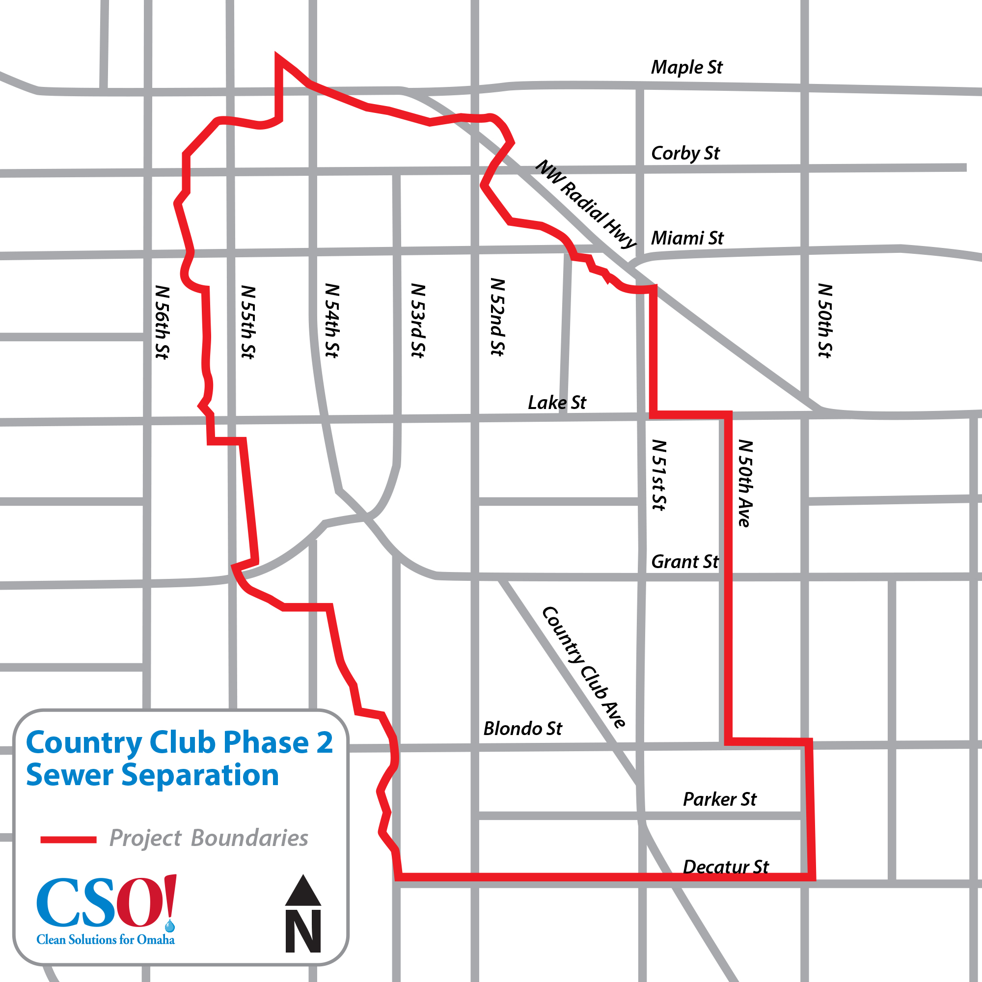 Project Map: Country Club Sewer Separation, Phase 2