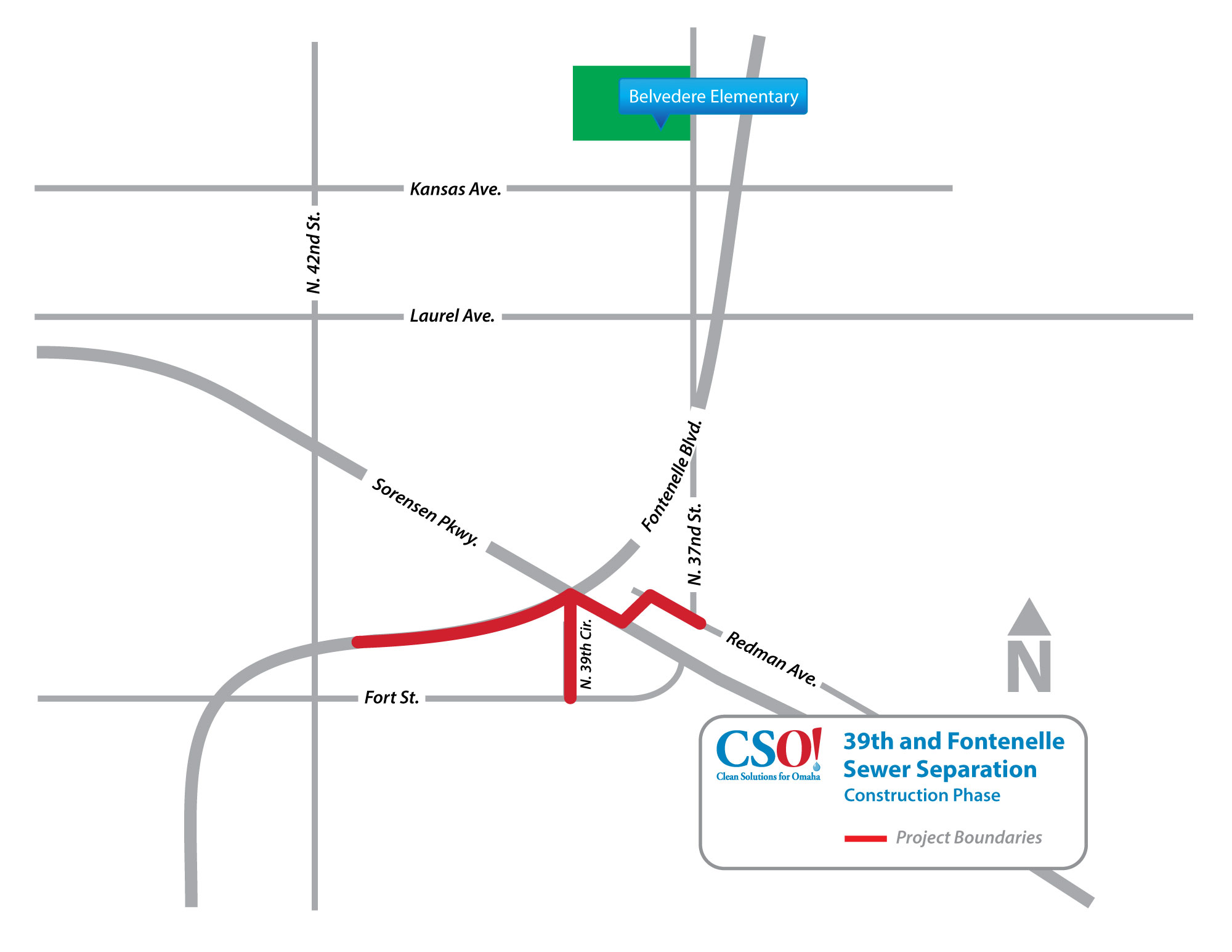 Project Map: 39th Street & Fontenelle Street Sewer Separation
