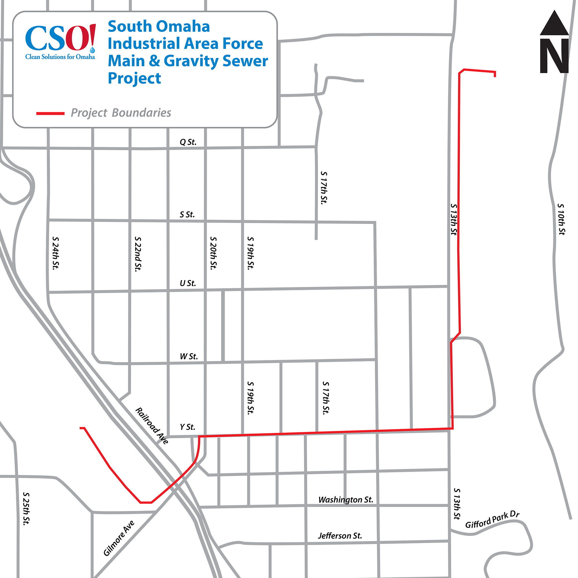 Project Map: South Omaha Industrial Area Force Main & Gravity Sewer