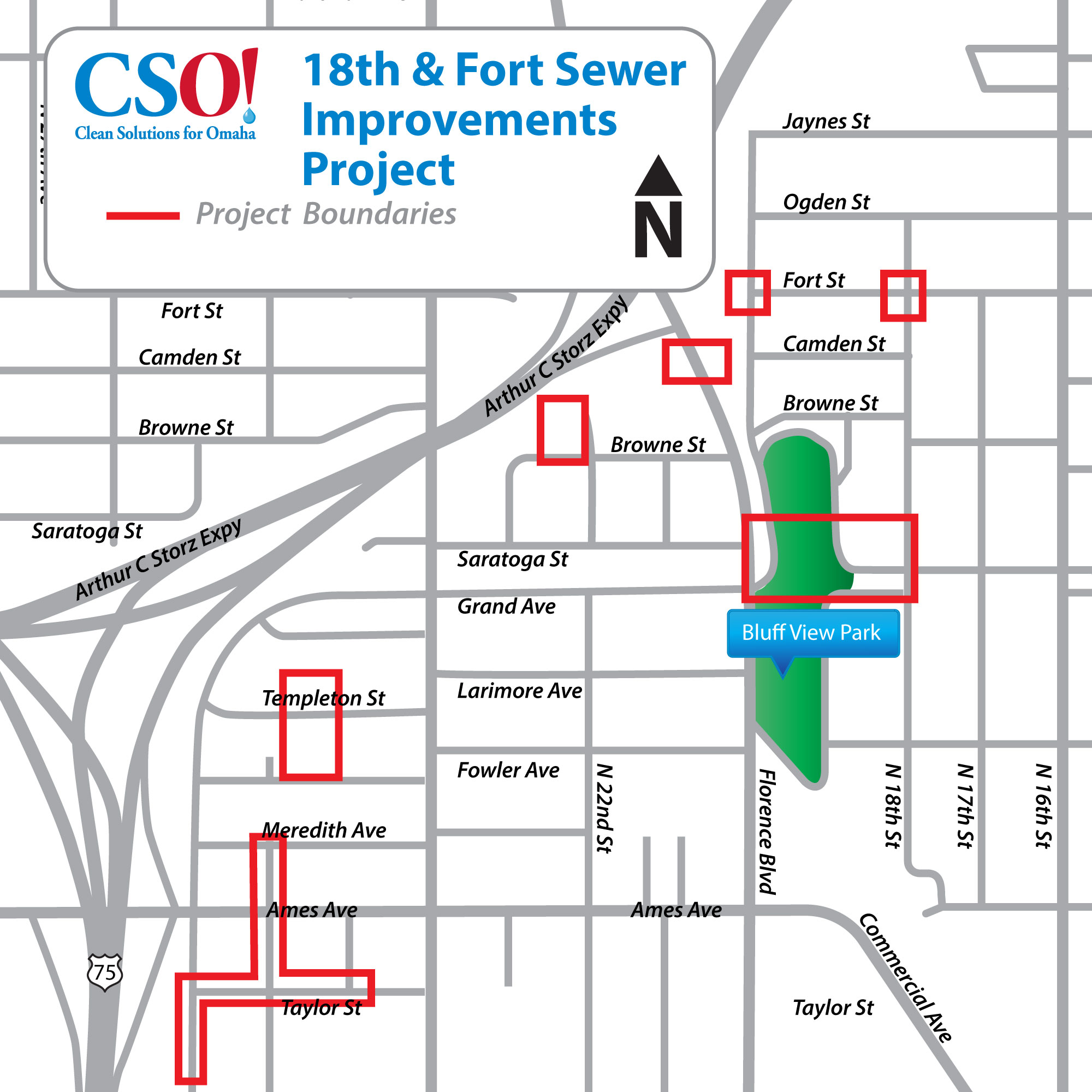 Project Map: 18th & Fort Sewer Improvements Project