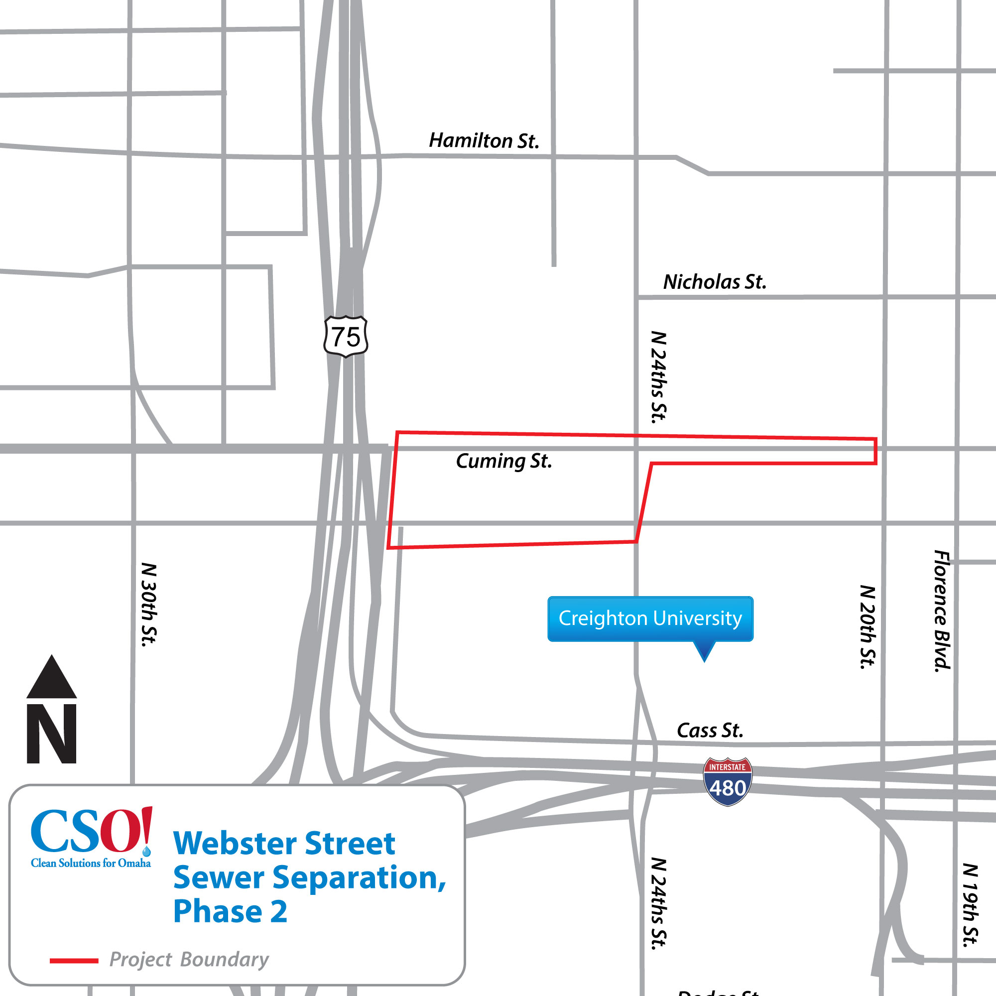 Project Map: Webster Street Sewer Separation, Phase 2