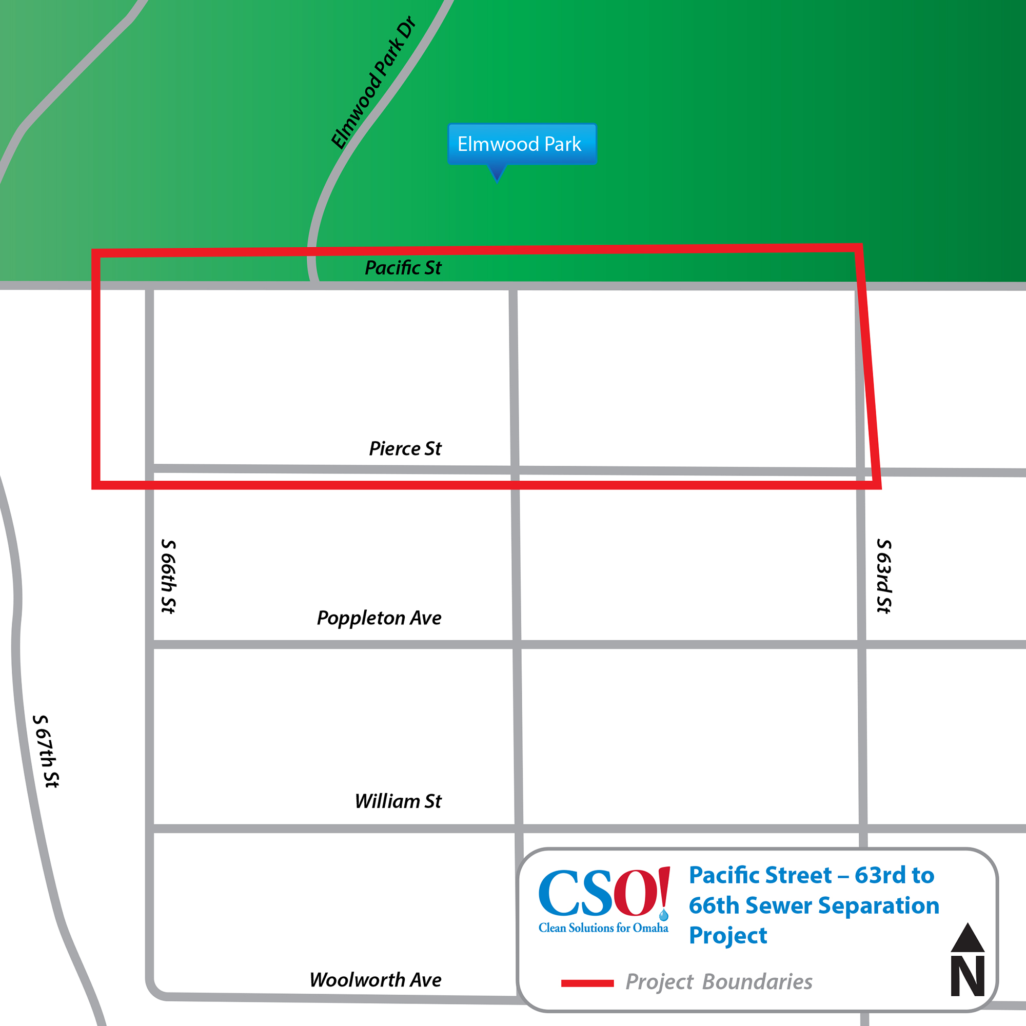 Project Map: Pacific Street – 63rd to 66th Sewer Separation