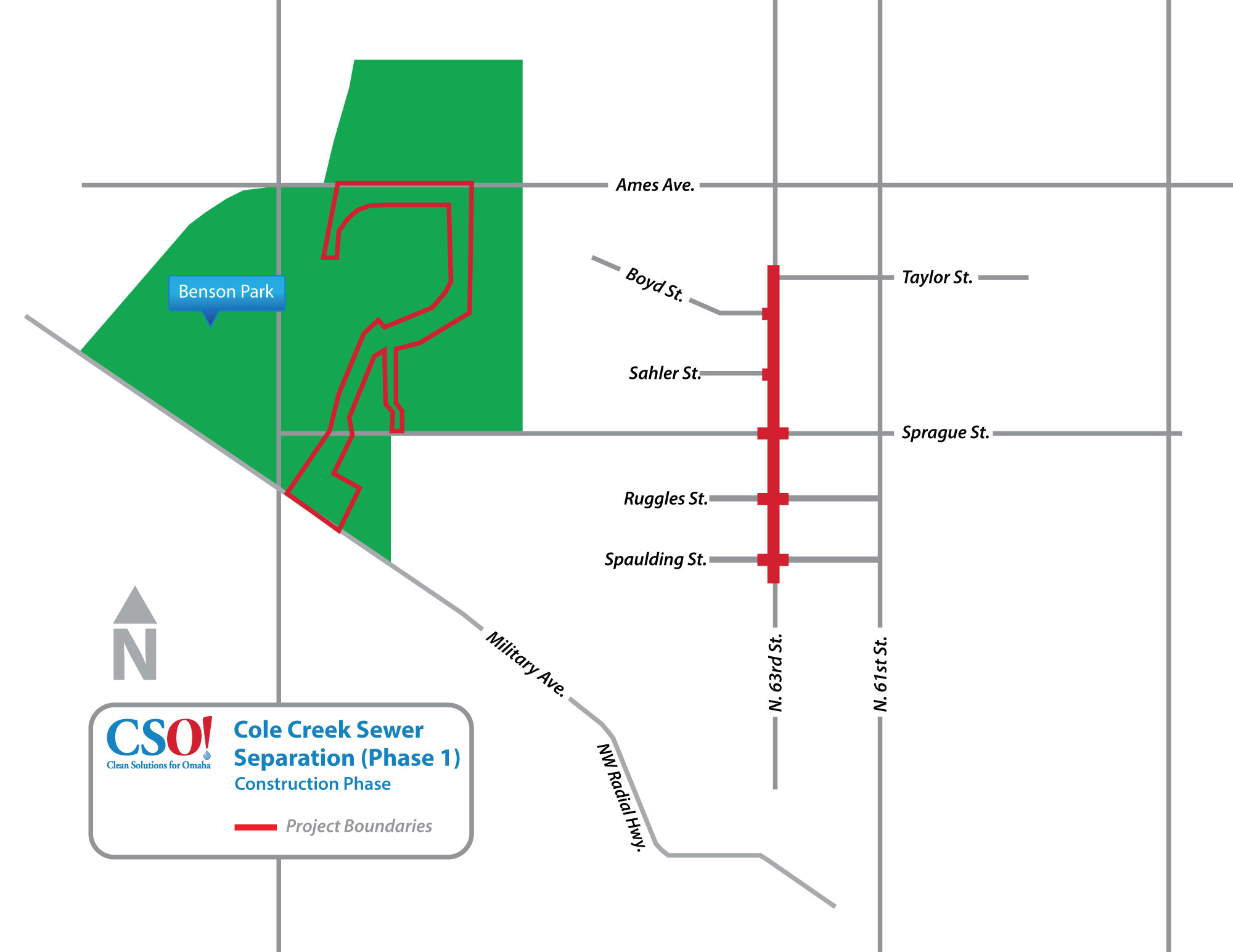 Project Map: Cole Creek 204 Sewer Separation, Phase 1